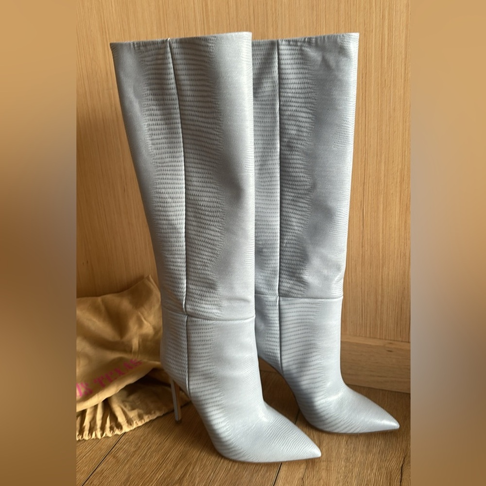 Paris Texas Light Blue Knee-High Boots